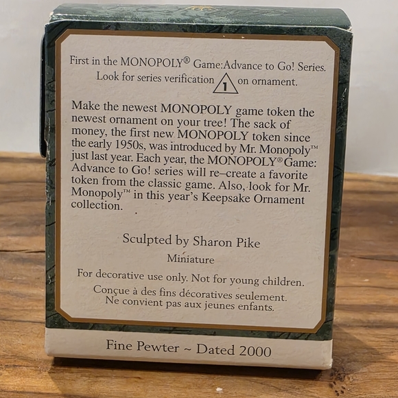 Hallmark Keepsake Miniature Ornament Monopoly Sack of Money - Picture 2 of 3